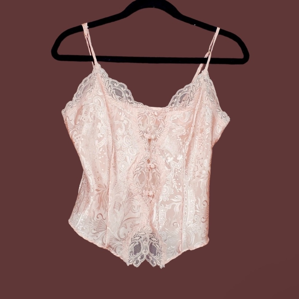 Victoria's Secret Peach Lace Chemise Set